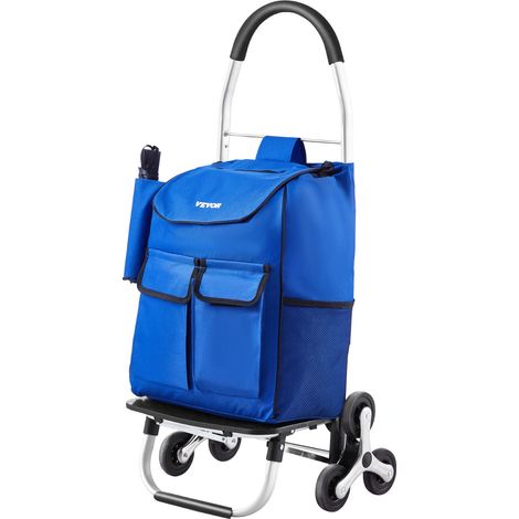 Chariot de Courses Pliable, 36 L, Chariot Monte Escalier d'Épicerie avec 6 Roues, Sac de Rangement Tissu Oxford, pour Faire du Shopping, Bureau, Déménagement, Transport, Extérieur, Blanchisserie (1/5)
