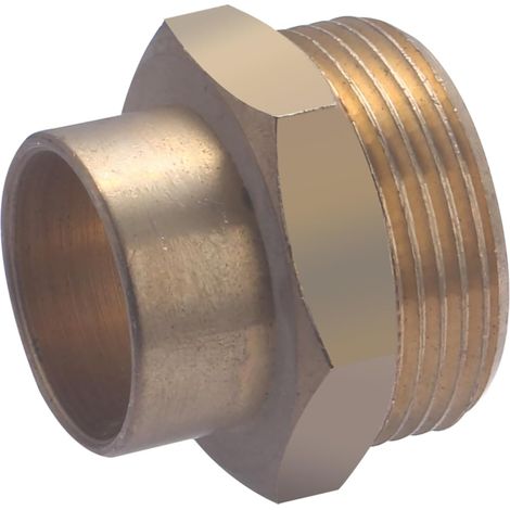 1 Raccord Laiton, Tube Cuivre 28mm, Sortie Mâle 26x34, Soudure Et Vissage, Eau Potable Chauffage (1/4)