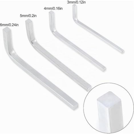 Jeu de Clés à Tête Carrée, 3mm 4mm 5mm 6mm Clé en Forme de L en (1/3)