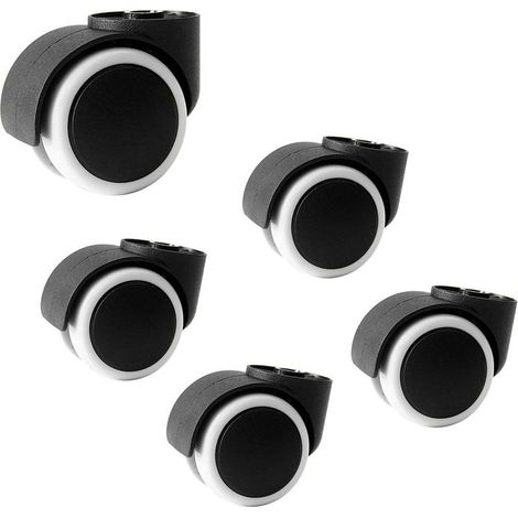 5 Roulette Chaise Bureau sans Tige 50mm roulettes De Rechange pour Chaises Pivotantes, roulettes Pivotantes Silencieuses(White) (1/4)