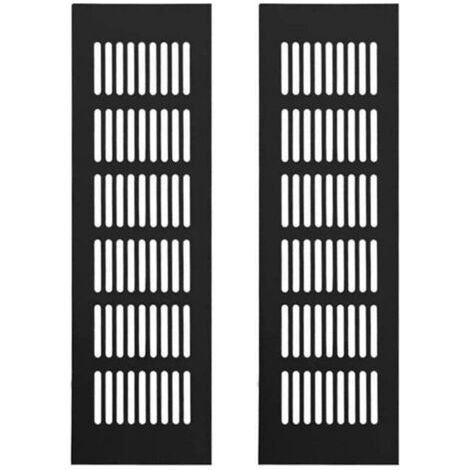 Grille Aération Aluminium 2 Pièces Grille d'Aeration Grille de Ventilation Rectangulaire Grille d'Aeration en Alliage Grille Noir 250 X 80mm (1/3)