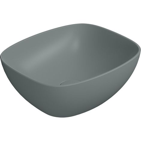 Lavabo en céramique NUBES sur planche 40x35cm, agave mat (1/2)