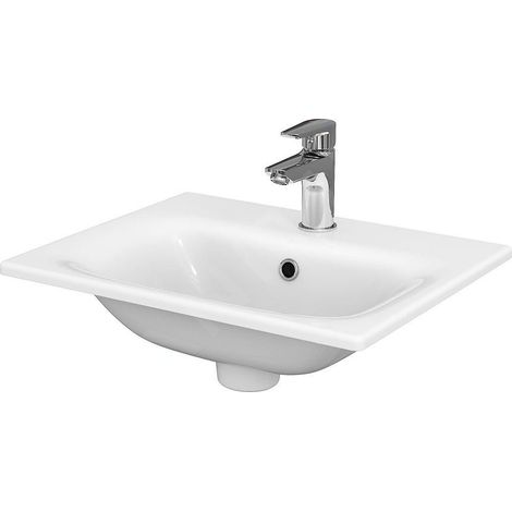 Cersanit Moduo - Lavabo pour meuble 50x40 cm, avec trop-plein, trou pour robinetterie, blanc K116-042 (1/2)