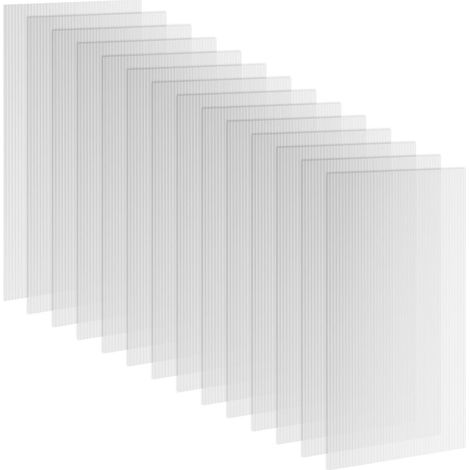 14 panneaux de polycarbonate alvéolaire 4 mm, résistant aux UV, personnalisable, dim. d'un panneau 121L x 61l cm