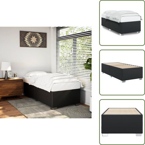 Bettgestell Schwarz 90x200 cm Kunstleder - Bettgestell - Bettgestelle - Bett - Betten (1/5)