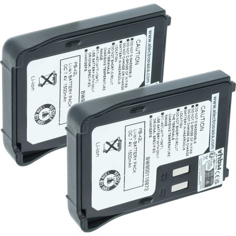 vhbw 2x Battery compatible with Kenwood TH-F6E, TH-F6A, TH-F6, TH-FTE for TH-F7E, TH-F7A, TH-F7 Radio, Walkie-Talkie (1500 mAh, 7.4 V, Li-Ion) (1/5)