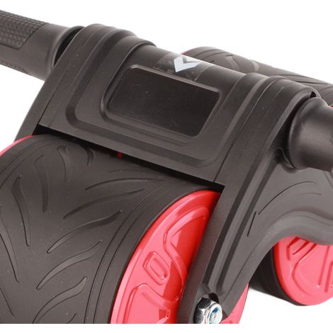 Roue abdominale double ronde, appareil de musculation abdominale à double roue, équipement de fitness pour la maison, renforcement des muscles abdominaux, rouge brique (1/5)