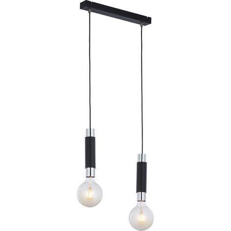 Suspension moderne noire 40 cm, 2xE27, LILE Jupiter (1/2)