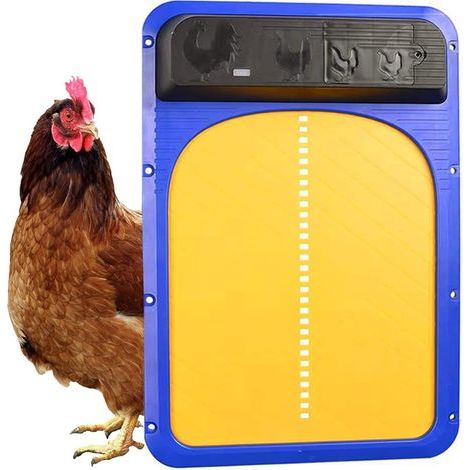 Porte De Poulailler Automatique à Pile, Porte Poulailler Automatique avec Capteur De Lumière, étanche Kit De Porte De Poulailler 35x24x3.7cm (1/4)