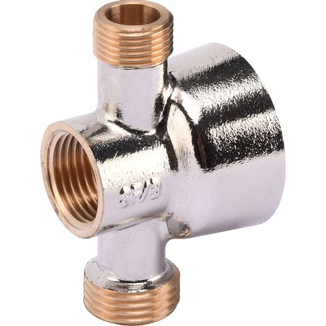 Applique murale double jupe haute M1/2"-F1/2"-M3/8" - laiton chromé - Série 1349 15x21