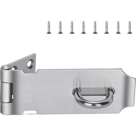 4 Pouces Cadenas Fermoir Porte De Porte, Acier Inoxydable Fini Avec 8 Pièces Montage Des Vis, Pour Portes, fenêtres, entrepôts, etc. (1/5)