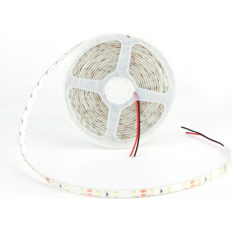 Bande lumineuse LED 2835 de 5 m, 300 LED, avec ruban adhésif, pour la décoration de chambre ou de bar. 12 V, bande lumineuse blanche nue de 5 m. (1/5)