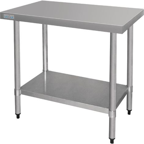 Table Inox Professionnelle Sans Rebords - Gamme 600 - Vogue