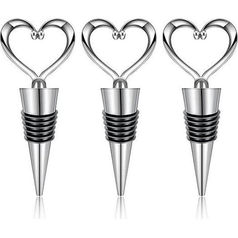 Herzförmiger Flaschenverschluss, 3er-Set, wiederverwendbar, auslaufsicher, für Wein, Champagner und Bier, dekorativer Flaschenverschluss, Weinkeller-Accessoire. (1/5)