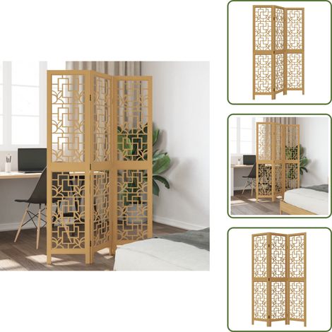 The Living Store 3-tlg. Raumteiler Braun Massivholz Paulownia - Wohnzimmer (1/5)