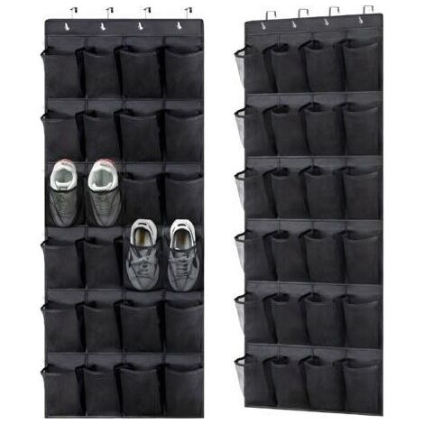 Sac de rangement pour chaussures noir suspendu, 56150cm, lot de 3, fixation murale, pour usage domestique. (1/5)