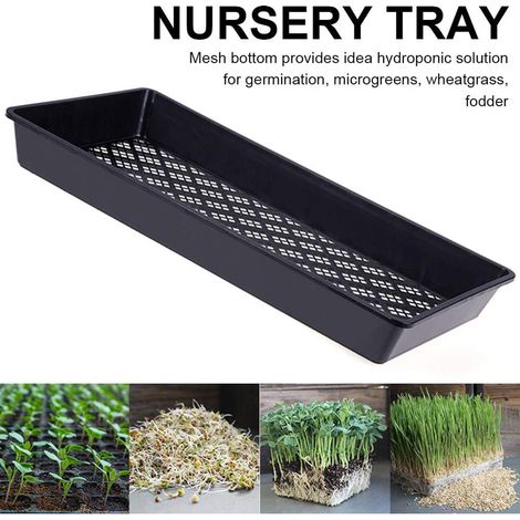 Bac à semis plastique réutilisable  54x27cm Noir  2 pièces pour fleurs, herbes et légumes  Drainage optimisé et conception résistante (1/5)