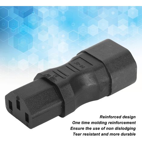 Lot de 4 adaptateurs secteur IEC320 C14 vers IEC320 C13, adaptateur secteur universel pour ordinateur portable, boîtier PDU, prise UPS (1/5)