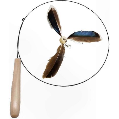 Federwedel für Kätzchen, interaktiver Jagdstab, Spielzeugstab für kleine Katzen, Anti-Langeweile-Accessoire, lustiges Geschenk für Katzen (1/5)