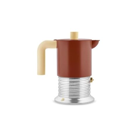 Alessi Vite - Cafetera de 3 tazas, color marrón – Elegancia compacta para espresso