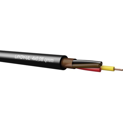 Fil électrique kabeltronik lifydy 4x0.08mm noir