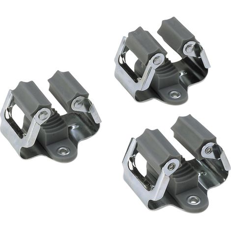 Set mit 3 hochwertigen, gerippten Werkzeughaltern mit Edelstahlfeder. Einfache Montage – Wandbefestigung – Werkzeughalter – Gartengerätehalter  Schnellspannklemme  Klemmfix  9952600 (1/5)