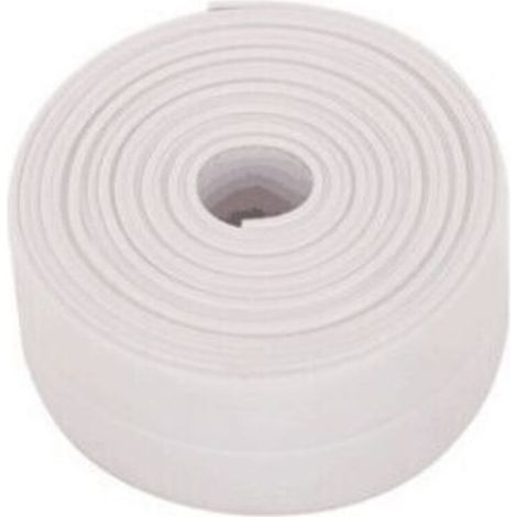 1 rotolo di nastro sigillante impermeabile - Sigillante per bagno - Nastro sigillante autoadesivo in PVC per cucina, WC, vasca da bagno - Bianco (1/4)
