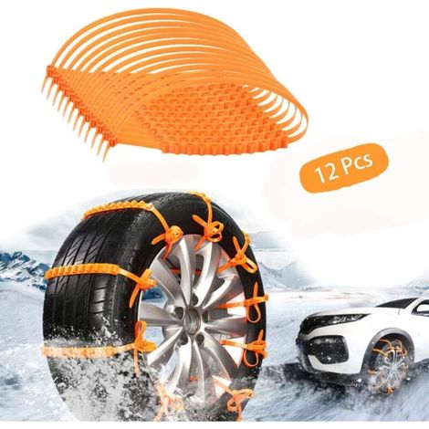 12 Snow Chains Car Tire Chains Anti-Slip Traction Chains Car Tire Safety Anti-Slip Chain Easy to Install for Car SUV Truck