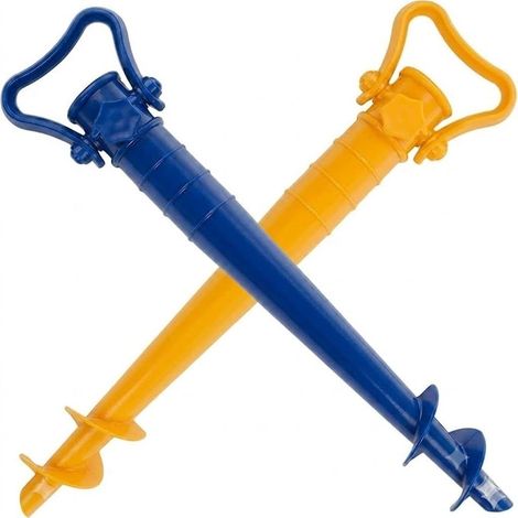 Support De Parasol Pour Sable - Lot De 2 - Plastique Résistant - Fixation Stable - Plage Et Extérieur (1/5)