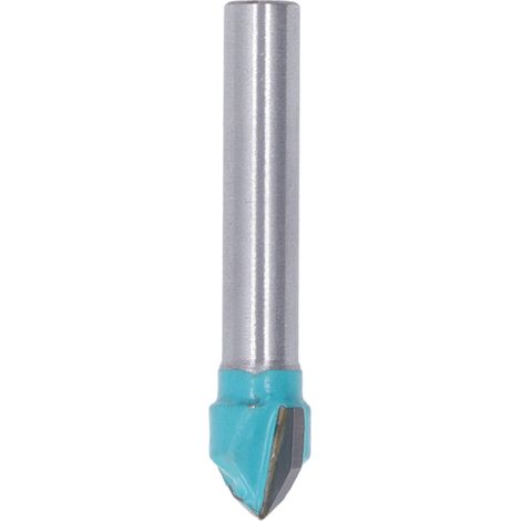 Fraise en V 90° pour rainurage bois, diamètre 10mm, queue 6mm - Outil de fraisage menuiserie et bricolage
