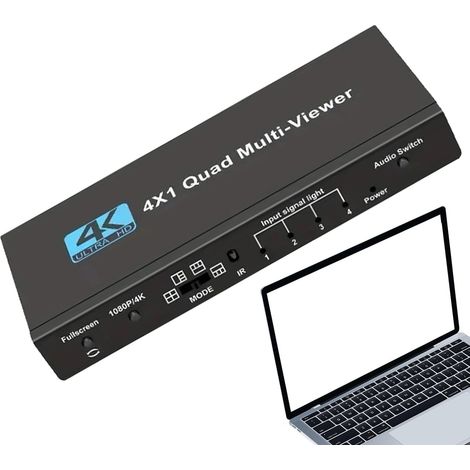 Diviseur TV - Commutateur Quad Écran - Affichage TV Numérique 4K 4 - en - 1 (1/5)