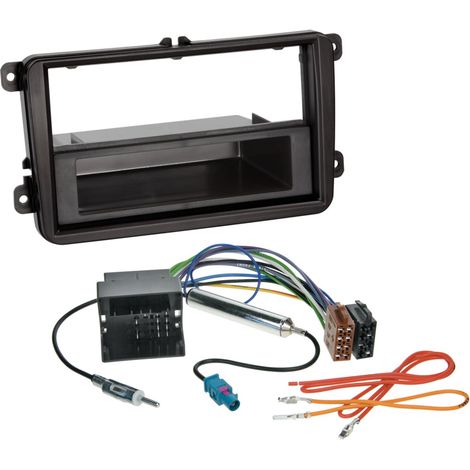 Kit 2-ISO avec espace de rangement pour vehicules Seat Skoda VW passif antenne