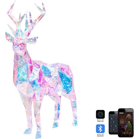 Decorazione natalizia Smart LED App con controllo Bluetooth a forma di renna illuminata Iridescente Multicolore Polaris (1/5)