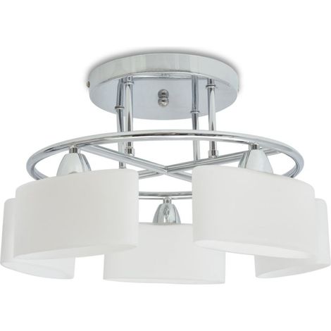 vidaXL Plafonnier avec 5 globes ellipsoïdes pour ampoules E14 200 W