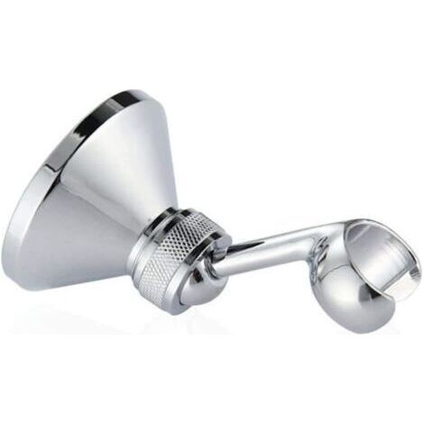 Handheld Shower Bracket, Copper Omni-directional Shower Head Holder, Adjustable Chrome Wall Mount Bracket for Shower Head H470 (1/4)