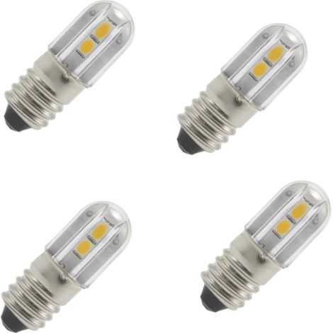 YMYNY Ampoules E10 AC,Lot de 4 Ampoules LED E10 240V Blanc Chaud Led Rechange Miniatures 1W 100LM Ampoules à vis -Mise à Niveau pour Lampes Frontales, Lampes Torches (Blanc Chaud (3000K), 240V) (1/5)