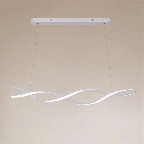 TRADE SHOP - Lampadario Led A Sospensione 48w Bianco Spirale Ondulato Vortice Intrecciato Luce 4000k 32484 -