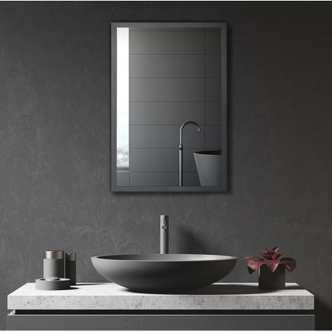 Armoire de toilette noire en acier inoxydable 40 x 12 x 60 cm OKWISH (1/5)