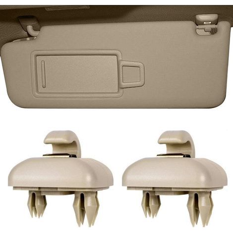 2 Pcs Intérieur Pare-Soleil Crochet Support d'attache, Clip pour Visière de Voiture pour Audi A1 A3 A4 A5 Q3 Q5 8e0 857 562 LA6 LA7 (Brun) (1/5)