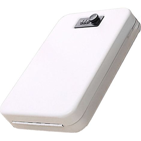 Coffre-fort portable pour voiture, grande capacité, antivol, pour bijoux et argent, avec serrure à code, blanc