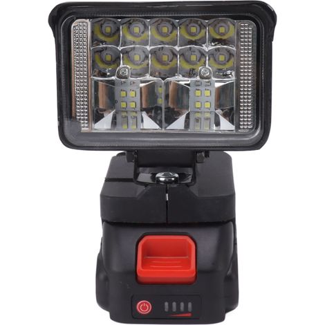 Projecteur LED de travail ultra-lumineux à large portée avec interface MT et tête de lampe rotative, 1500 mAh, prise UE 100-240 V, 7,6 cm (3 pouces). (1/5)