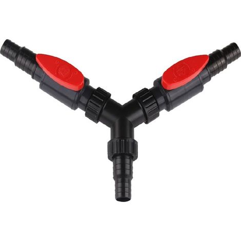 CST-01F Schlauchverbinder Y-Stück für Schlauchgrößen 20/25mm mit 2x Absperrhähnen
