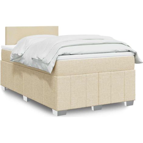 Boxspringbett mit Matratze Creme 120x200 cm Stoff (1/5)
