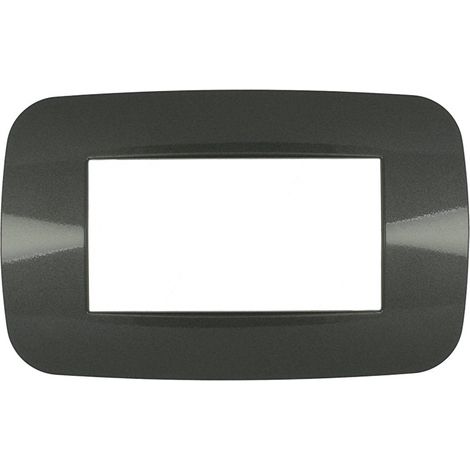Placca Futura 3M 4M 6M Acciaio Scuro Compatibile Bticino Axolute 4 POSTI (1/3)