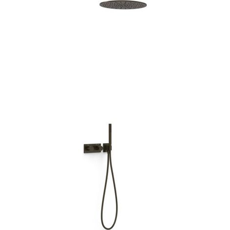 Kit douche robinet thermostatique encastré à 2 voies B‑system Noir Bronze - TRES 30735206KMB