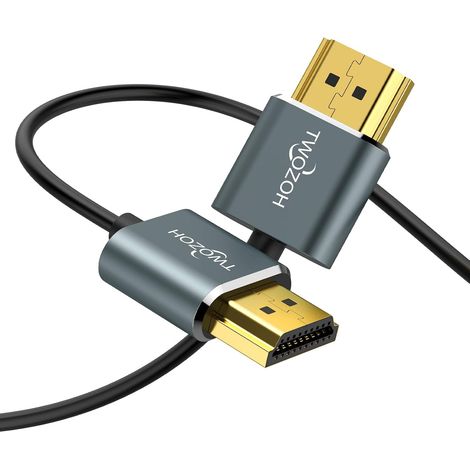 Câble Long HDMI vers HDMI Slim 5M, extrêmement fin Câble HDMI flexible pour 4K/3D, 1080p, Ultra HD, 3D (1/5)