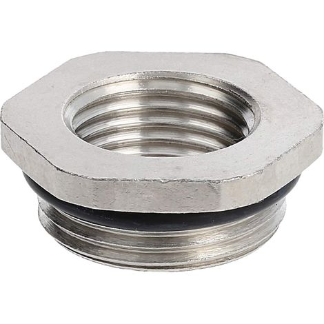 Reduzierung PG/PG von PG13,5x1,41 auf PG9x1,41 MRR13/09 Sechskant Messing (CuZn) vernickelt Anschlussgewinde 6,5mm - 1 Stück