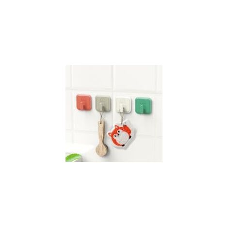 Set mit 4 rostbeständigen, selbstklebenden Haken für Küche, Bad, Büro, WC, 5,25 x 22 cm