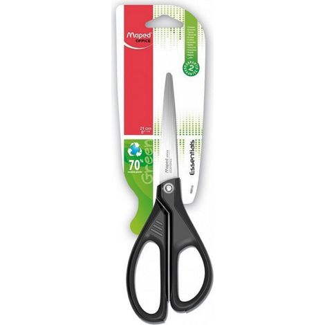 Tijeras ecológicas MAPED Essentials Green de 21 cm: para la escuela y el hogar
