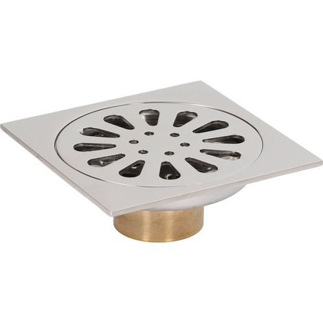 Siphon de sol désodorisant, plaqué cuivre et acier inoxydable, anti-insectes, drainage rapide, pour salle de bain et machine à laver. (1/5)